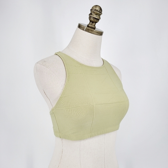 Nike Sage Green Racerback Sports Shelf Bra High Neck Size XS - Picture 1 of 5
